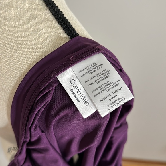 Calvin Klein Purple Swim Top Sz S (NWT) - Picture 7 of 7